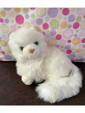 Vintage Russ Berrie Plush Nikki White Cream Persian Cat Plush Green Eyes